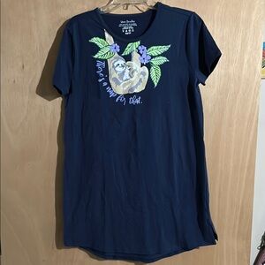 Vera Bradley Navy Blue Cotton Blend Sleep Shirt
